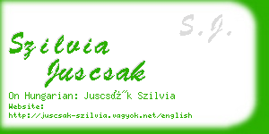 szilvia juscsak business card